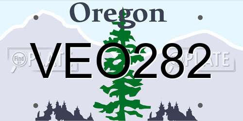 VEO282 Oregon License Plate