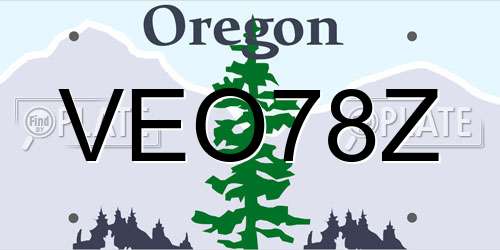 VEO78Z Oregon License Plate