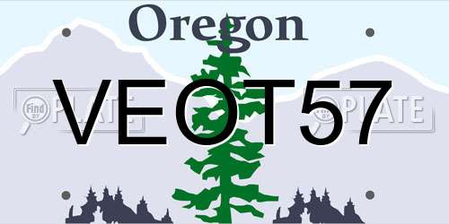 VEOT57 Oregon License Plate