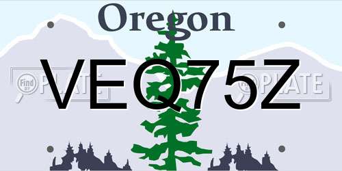 VEQ75Z Oregon License Plate