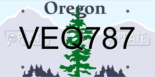 VEQ787 Oregon License Plate