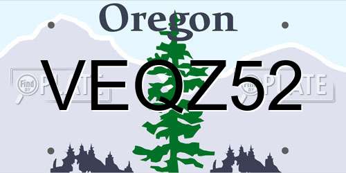 VEQZ52 Oregon License Plate