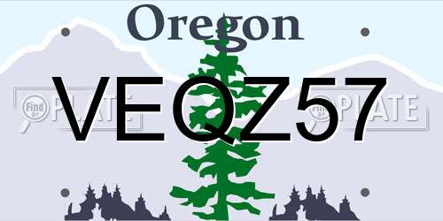 VEQZ57 Oregon License Plate
