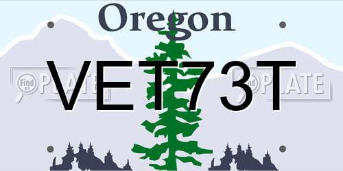 VET73T Oregon License Plate