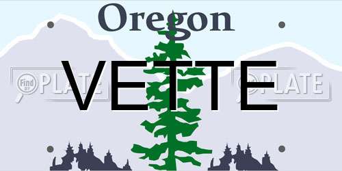 VETTE Oregon License Plate