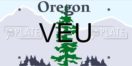 VEU Oregon License Plate