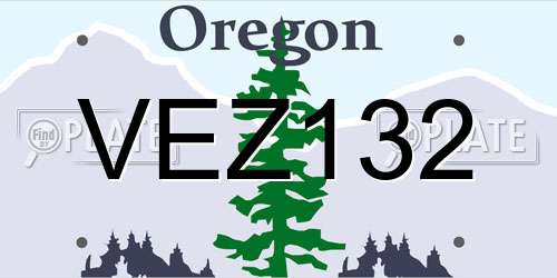 VEZ132 Oregon License Plate