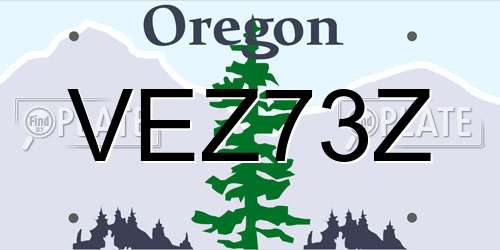 VEZ73Z Oregon License Plate