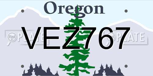 VEZ767 Oregon License Plate