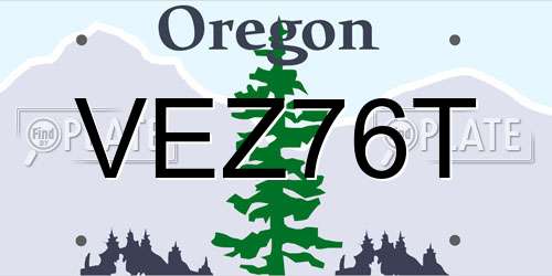 VEZ76T Oregon License Plate