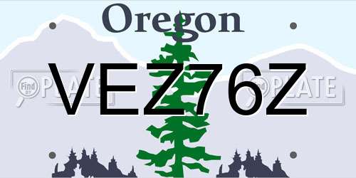 VEZ76Z Oregon License Plate