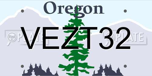VEZT32 Oregon License Plate