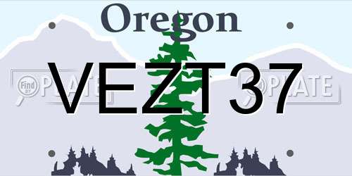 VEZT37 Oregon License Plate