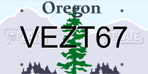 VEZT67 Oregon License Plate