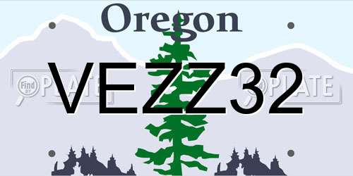 VEZZ32 Oregon License Plate