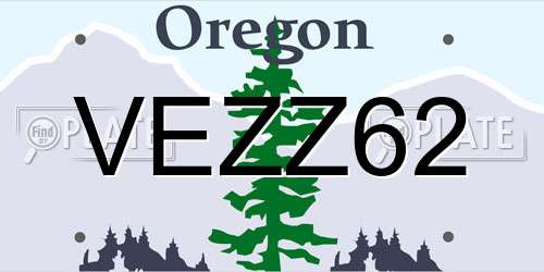 VEZZ62 Oregon License Plate