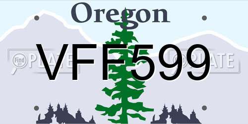VFF599 Oregon License Plate