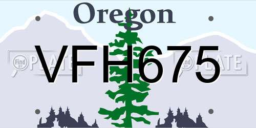 VFH675 Oregon License Plate