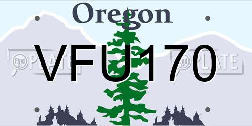 VFU170 Oregon License Plate