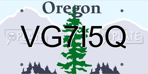 VG7I5Q Oregon License Plate