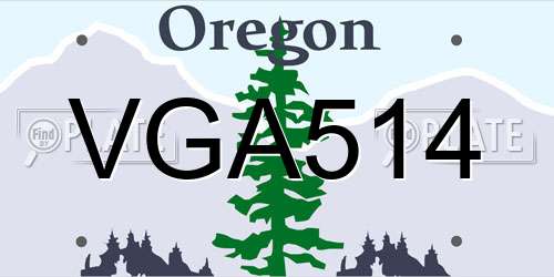 VGA514 Oregon License Plate