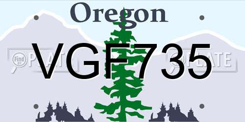 VGF735 Oregon License Plate