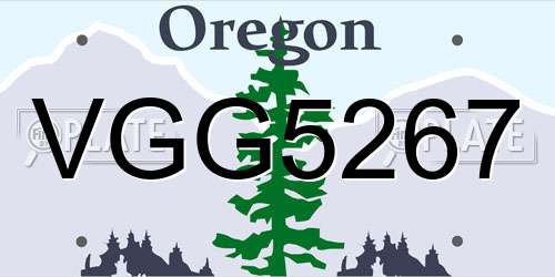 VGG5267 Oregon License Plate
