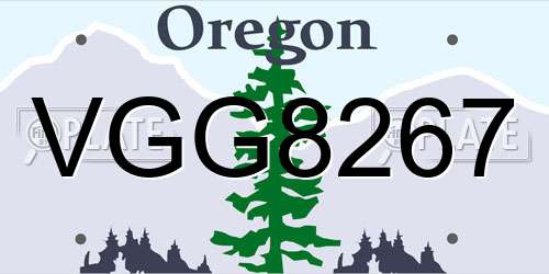 VGG8267 Oregon License Plate