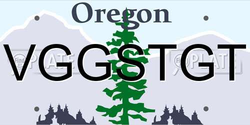 VGGSTGT Oregon License Plate