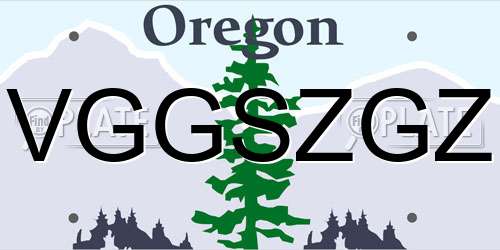 VGGSZGZ Oregon License Plate
