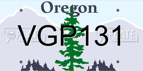 VGP131 Oregon License Plate