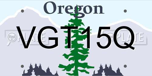 VGT15Q Oregon License Plate