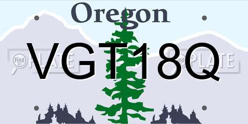 VGT18Q Oregon License Plate