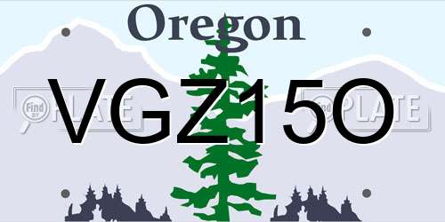 VGZ15O Oregon License Plate