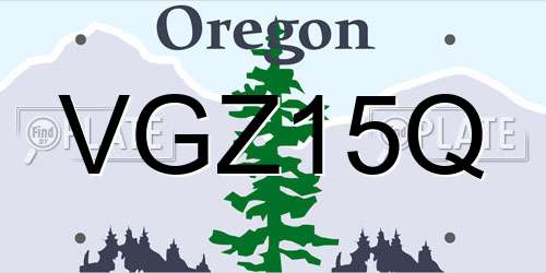 VGZ15Q Oregon License Plate