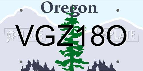 VGZ18O Oregon License Plate