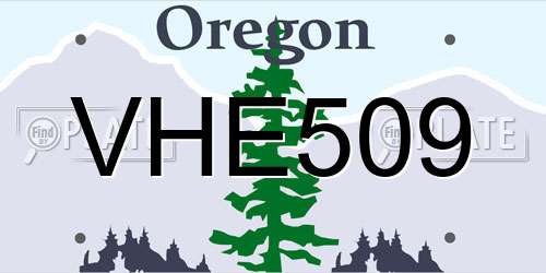 VHE509 Oregon License Plate