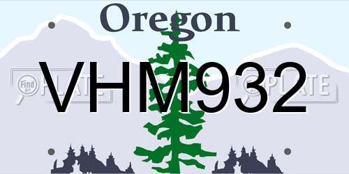 VHM932 Oregon License Plate