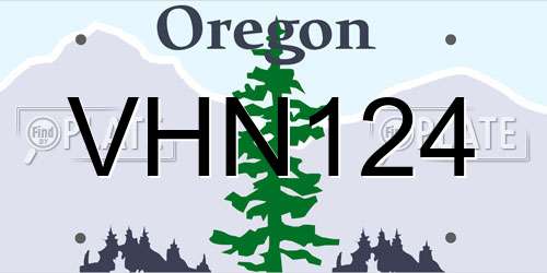 VHN124 Oregon License Plate