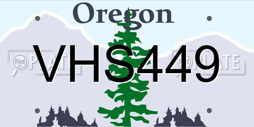 VHS449 Oregon License Plate
