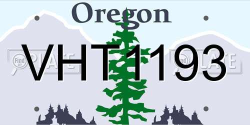 VHT1193 Oregon License Plate