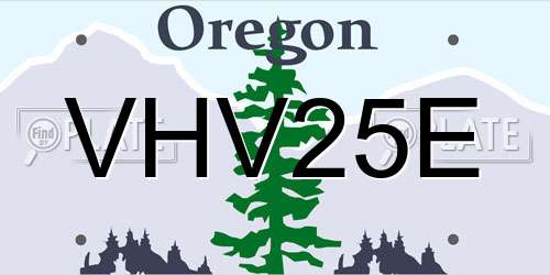 VHV25E Oregon License Plate