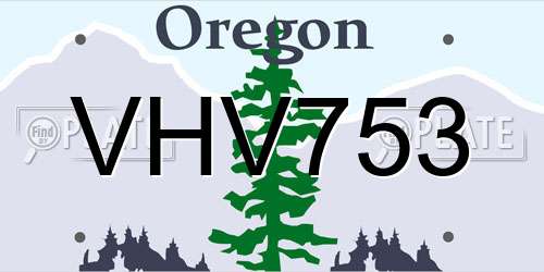 VHV753 Oregon License Plate
