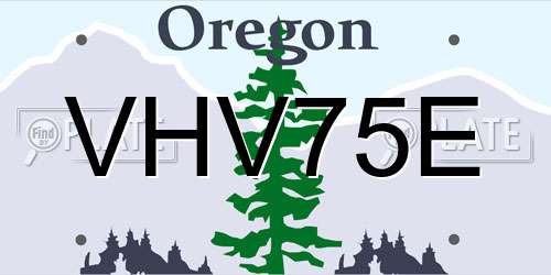 VHV75E Oregon License Plate