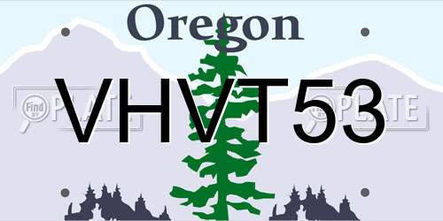 VHVT53 Oregon License Plate