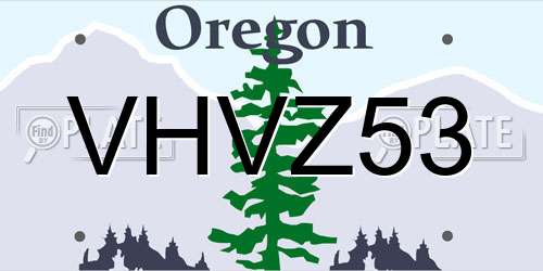 VHVZ53 Oregon License Plate