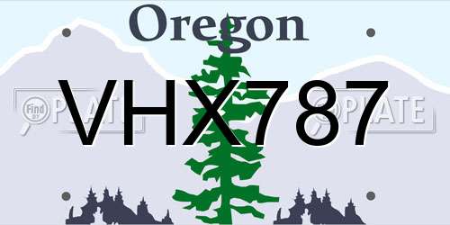 VHX787 Oregon License Plate