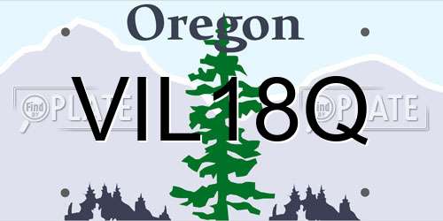 VIL18Q Oregon License Plate