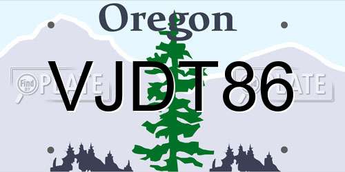 VJDT86 Oregon License Plate
