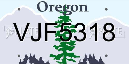 VJF5318 Oregon License Plate